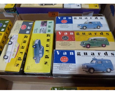Three Vanguards 1:43 scale Classic Commercal vehicles and two 1:43 scale saloon cars. Mint and boxed 