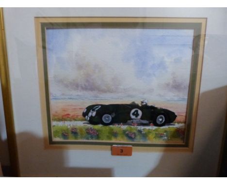 F.G.BARRATT. BRITISH 20TH CENTURY The Reims 12hr Sports Car Race 4th-5th July 1953 (Stirling Moss). Signed, dated 1993 and fu