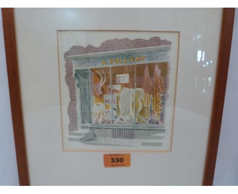 ERIC RAVILIOUS A shop front. Lithograph by the Curwen Press 1937. 6¼' x 6'