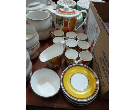 A Wedgwood limited edition 'Cafe Chic' coffee service in the style of Clarice Cliff comprising 19 pieces