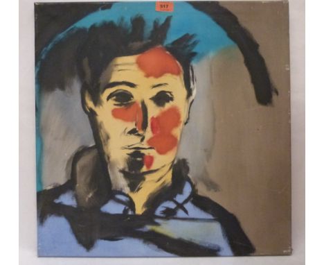 PHILLIP SUTTON. BRITISH Bn. 1928 Portrait of Jacob Sutton 1965. Signed, dated and inscribed verso. Oil on canvas, 22' x 22'. 