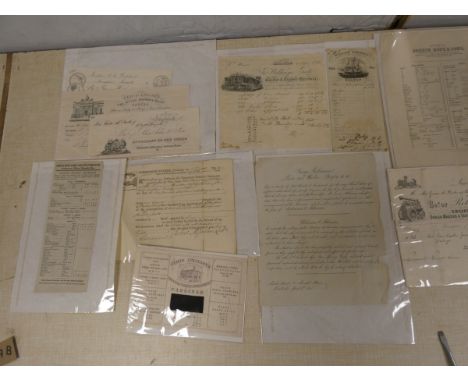 Printed Ephemera.&nbsp;&nbsp;11 19th cent. printed &amp; engraved billheads &amp; similar, some local incl. Joseph Hope &amp;
