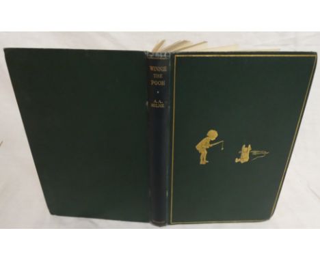 MILNE A.A.  Winnie-the-Pooh. Illus. by E. H. Shepard. Orig. green cloth gilt. First Edition, 1926.Condition report:Ownership 