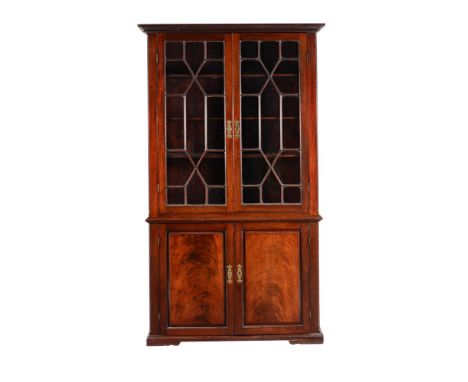 A GEORGE III MAHOGANY CABINET BOOKCASE CIRCA 1780 approximately 205cm high, 95cm wideCondition Report: There are some marks, 