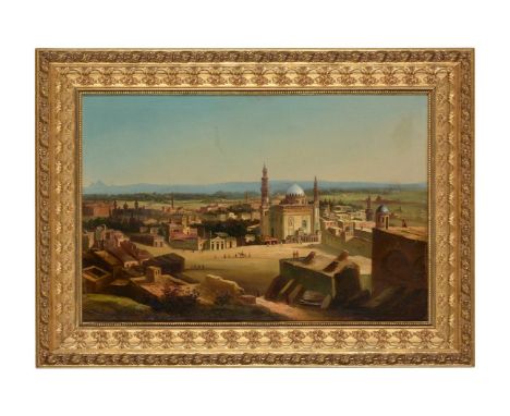 P. AMORETTY (19TH CENTURY)THE SULTAN HASSAN MOSQUE, CAIROOil on canvasIndistinctly signed (lower left)51 x 78cm (20 x 30½ in.
