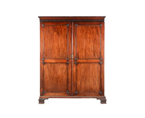 A GEORGE III MAHOGANY WARDROBEIN THE MANNER OF THOMAS CHIPPENDALE, CIRCA 1780201cm high, 156cm wide, 67.5cm deepProvenance:  