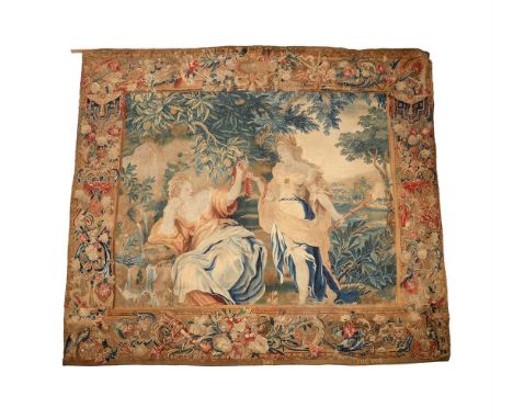 A FLEMISH MYTHOLOGICAL TAPESTRY 'DIANA RESTING' WORKSHOP OF JUDOCUS DE VOS BRUSSELS, EARLY 18TH CENTURY From a larger hanging