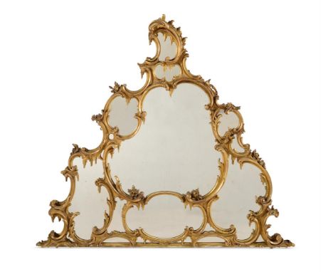 A CARVED GILTWOOD MIRRORIN MID-18TH CENTURY STYLE, 19TH CENTURY148cm high, 167cm wideProvenance:  Ston Easton Park, near Bath