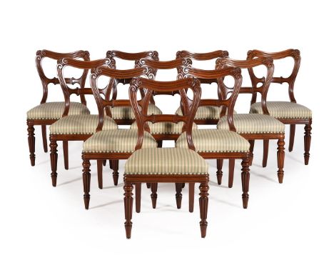 A SET OF TWENTY-FOUR GEORGE IV MAHOGANY DINING CHAIRSBY GILLOWS, CIRCA 1830Each chair with front seat rail stamped 'GILLOWS.L