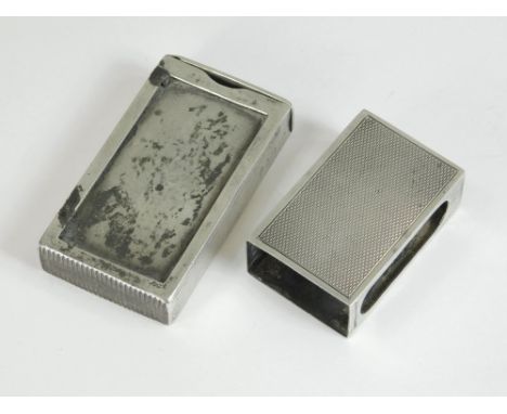 SAMSON MORDAN ETC.A Samson Mordan Victorian silver vesta case, the front with a slot for a visiting card. 6 x 3.2cm. Also, an