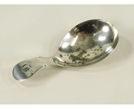 CADDY SPOON. A George III silver caddy spoon. London 1804.