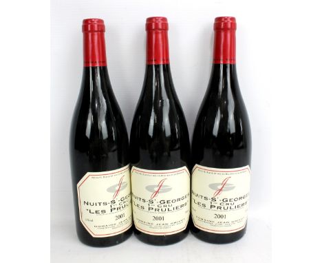 DOMAINE JEAN GRIVOT; three bottles of 2001 Nuits-Saint-Georges Premier Cru 'Les Pruliers', 13% 750ml (3).&nbsp;Additional Inf