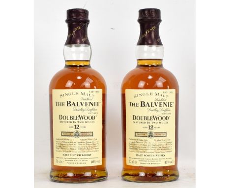THE BALVENIE; two bottles of single malt 'Doublewood' Aged 12 Years Scotch whisky, 40% 70cl, both with presentation cartons (