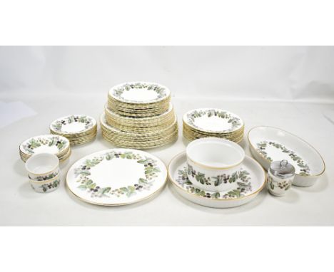 ROYAL WORCESTER; a quantity of 'Lavinia' pattern dinnerware to include plates, side plates, shallow soup bowls and serving di