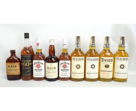 Seven bottles of blended Scotch whisky comprising Teacher's '60 Reserve Stock', four Teacher's 'Perfection of Old' and two Ha