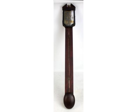 A mahogany stick barometer with scale inscribed N. Davidson Dunse, length 102cm.