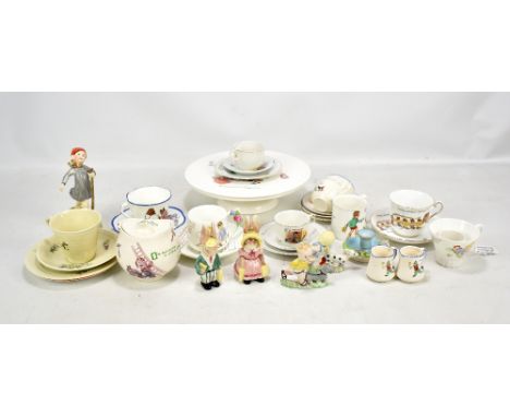 A collection of children's porcelain including Paragon China 'Playtime Series' cup and saucer, Tuscan cup and saucer, two Wad