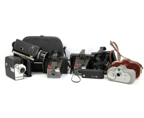 A group of cameras to include a cased Zeiss Ikon Movinette No.8 video camera, a Bell &amp; Howell autoload, a Chinon 672 Auto