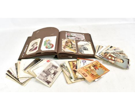 A collection of postcards including topographical, birthday, portrait, etc.