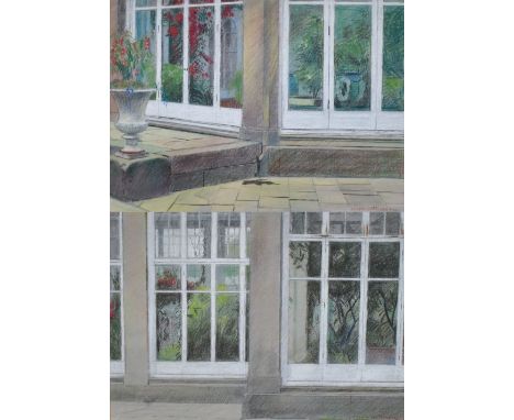 DEREK WILKINSON (1929-2001); a pair of pastels on paper, studies of an orangery, possibly Tatton Park, signed lower right, 30