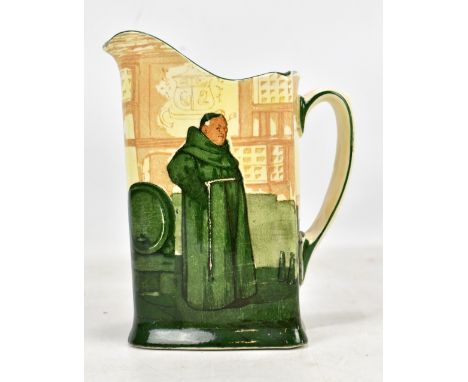 ROYAL DOULTON; a 'Monks in Cellar' series jug, designed by Charles Noke with transferred signature to one side, marked 'Disby