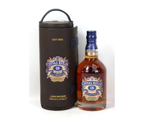 CHIVAS REGAL; a single bottle of 'Gold Signature' Aged 18 Years blended Scotch whisky, 40% 70cl, with presentation case.Addit