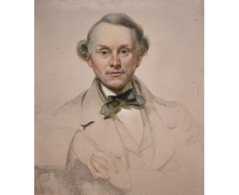 UNATTRIBUTED; an unfinished oil sketch, portrait of a gentleman, unsigned, 56 x 50cm, framed.Additional InformationThis piece