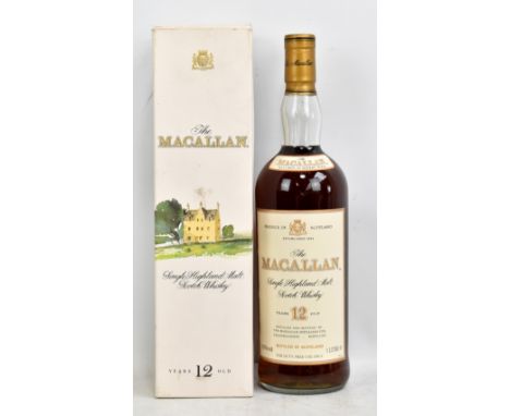 THE MACALLAN; a single bottle of 12 Years Old single Highland malt Scotch whisky, 43% 1ltr, in carton.&nbsp;Additional Inform