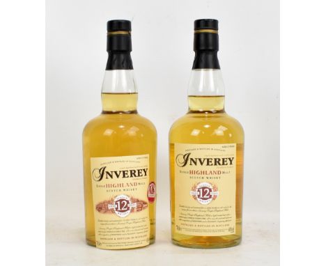 INVEREY; two bottles of 'Aged 12 Years' single Highland malt Scotch whisky, 40% 70cl, both with presentation cartons (2).Addi