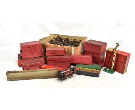 HORNBY; a collection of 0 gauge railway including LMS 2270 loco, boxed Gas Cylinder Wagon and no.1 Rotary Tipping Wagon, junc