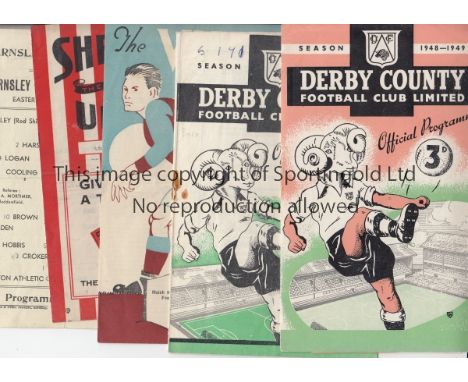 1940s   Thirteen 1940s programmes, Derby v Everton 48/9, v Middlesbrough 49/50, Aston Villa v Stoke 48/9, Shef Utd v Grimsby 