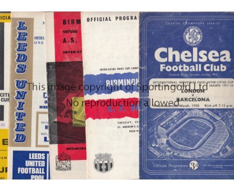 FAIRS / UEFA CUP FINALS     Fifteen programmes for Finals: 1958 at Chelsea, creased and slightly worn, 1960 at Birmingham, 19