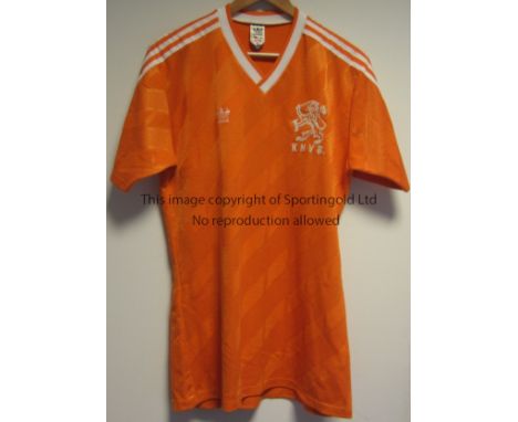 RUUD GULLIT- HOLLAND   Holland shirt worn by Ruud Gullit and presented to  Ajax player Nikos Machlas (Greek International), c