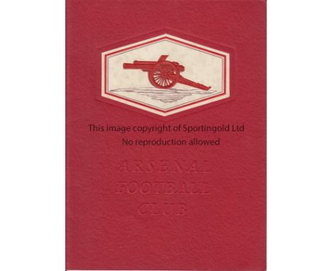 ARSENAL - CHELSEA  1932   Large format stiffened card Arsenal booklet and four page team listing etc for the opening of the W