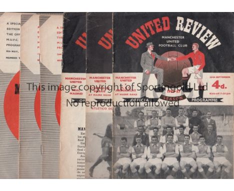 MANCHESTER UNITED      Six home European Cup programmes in their first 2 seasons in the competition. 1956/7 v. Anderlecht, ve