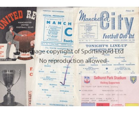 MANCHESTER UNITED YOUTH   Collection of Manchester United Youth programmes , Youth Cup away at Man City 15/12/58 (includes to