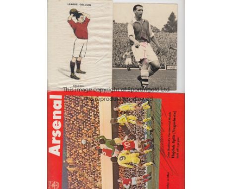 ARSENAL  Collection of Arsenal memorabilia, large BDV Arsenal silk , signed photograph of Tommy Lawton in Arsenal strip, sign