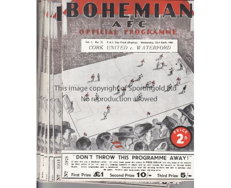 IRISH PROGRAMMES 1940/41   1940/41 Season Irish programmes (23) played at Dalymount Park, Dublin, Ireland. Twenty-three progr