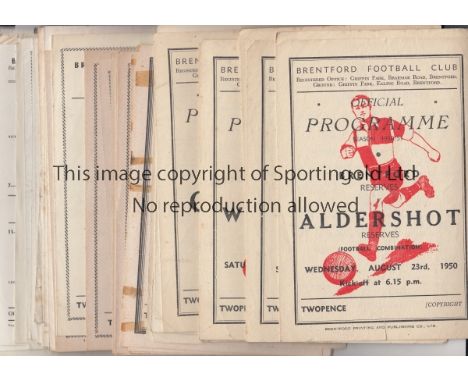 BRENTFORD RESERVES 50s   Collection of sixty seven Brentford home Reserves programmes, all 1950s, 14 x 50/51 inc v Chelsea (C