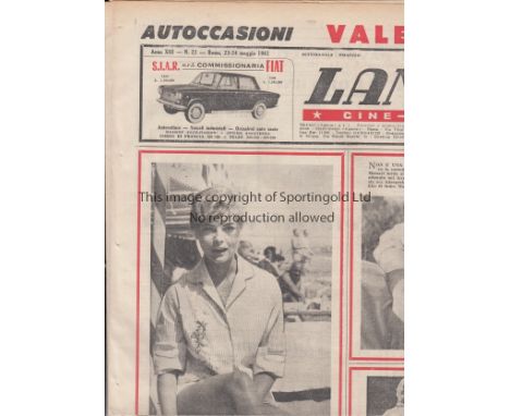 ITALY - ENGLAND 1961   Copy of four page Lancio Cine-Stadio with editorial for Italy v England, 24/5/61 in Rome plus team lin