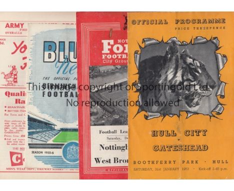 1950s   Forty 1950s programmes, selection of clubs and includes Hull v Gateshead 52/3, Luton v Swindon 51/2 Cup, Southampton 