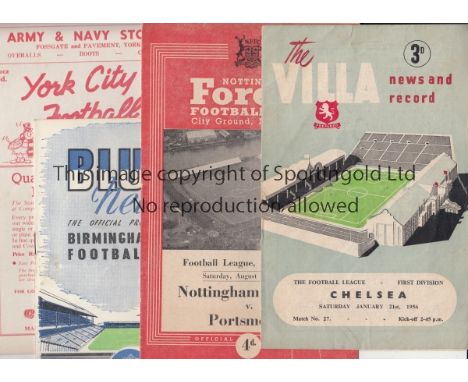 1950s   Forty 1950s programmes, includes Aston Villa v Chelsea 55/6, Gateshead v Scunthorpe 56/7 (tape mark), Southampton v B
