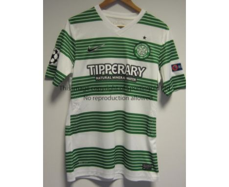 SCOTT BROWN - CELTIC   Signed, match worn Scott Brown short sleeve shirt from Champions League qualifier 2013  v Shakter Kara