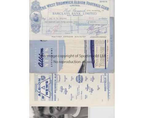 WEST BROM    Small collection of West Brom items including several signed pictures , individual and team groups from the 1950