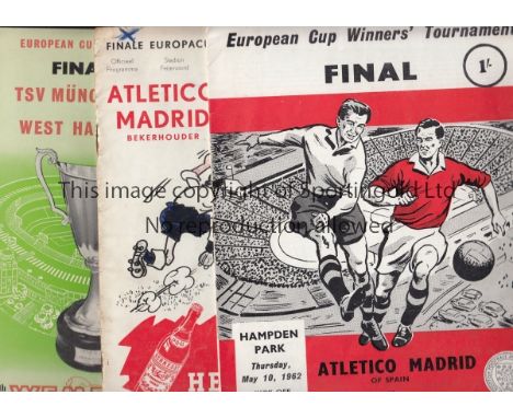 ECWC FINALS      Eight programmes, 1962, 1963 the 24 page issue with writing on the cover and team changes, slightly worn, 19