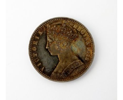 A very rare Victoria Godless florin, dated 1848, young head, pattern only, plain edge, ref S. 3890 