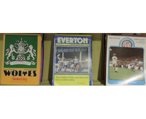 Approximately 135 football programmes, including Manchesters United & City, Everton, Tottenham Hotspurs etc.Mostly mid 70's t