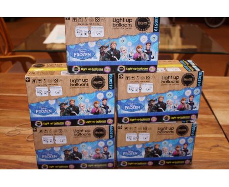 Light up balloons from the movie Disneys Frozen (x5 boxes, 18 in each box)