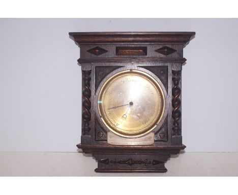 Early 20th century wall barometer with presentation plaque 