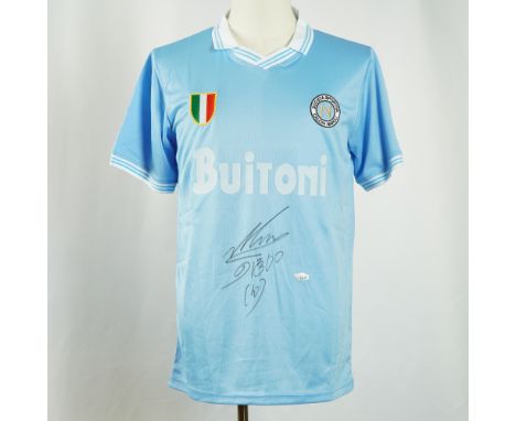 Maillot Dédicacé Diego Maradona – Argentine 1986 – Légende Du Foot – Rare